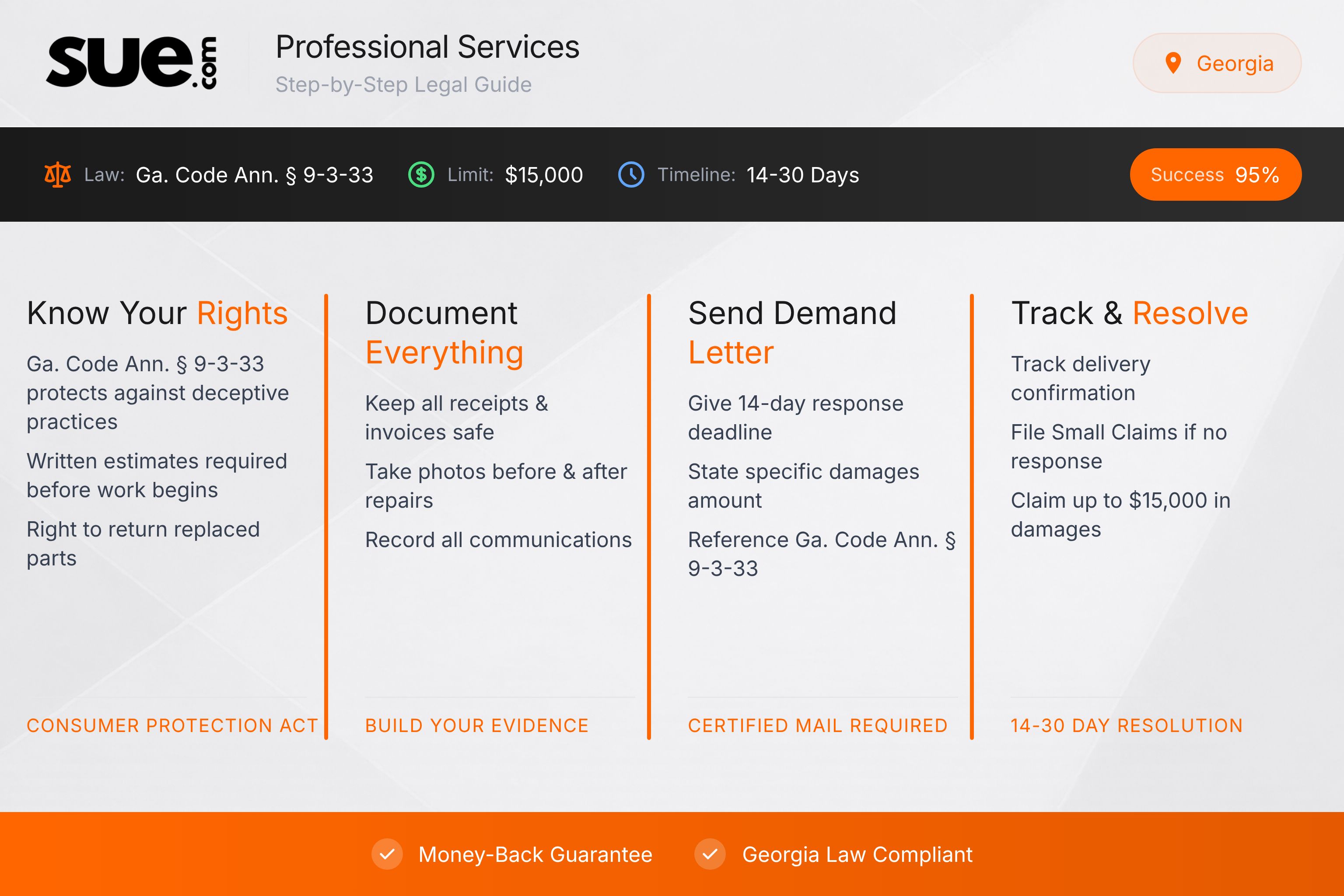 Georgia professional services small claims - Georgia Infographic